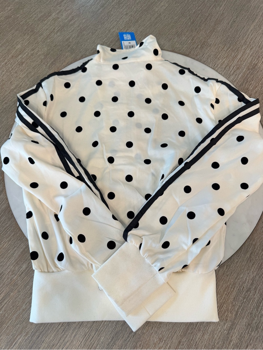 adidas White & Black Polka Dot Tracksuit Pajama Set - Picture 8 of 8